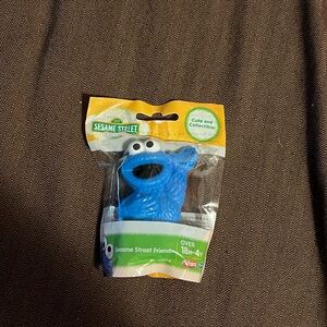NEW SESAME STREET COOKIE MONSTER CAKE TOPPER MINI TOY FIGURE